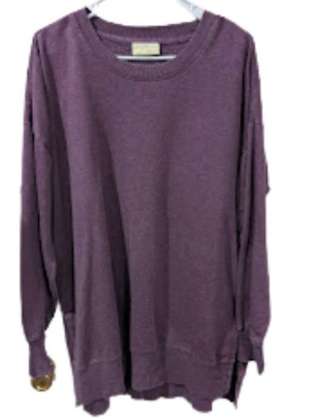 Purple Oversized Long Sleeve Tunic Top | Cozy Relaxed Fit